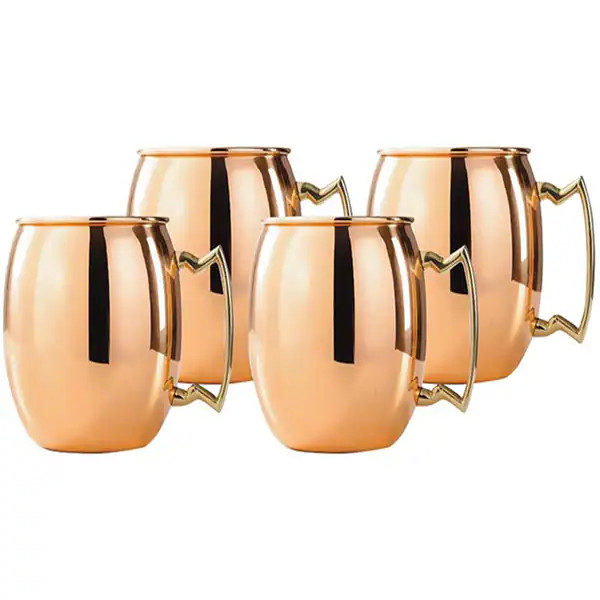 Solid Moscow Mule Copper Mugs with Smooth Finish -16oz with Brass Handle | Bed Bath & Beyond