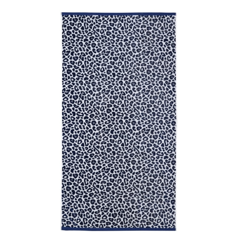 Mainstays Beach Collection Leopard Blue Cotton-Blend Beach Towel | Walmart (US)