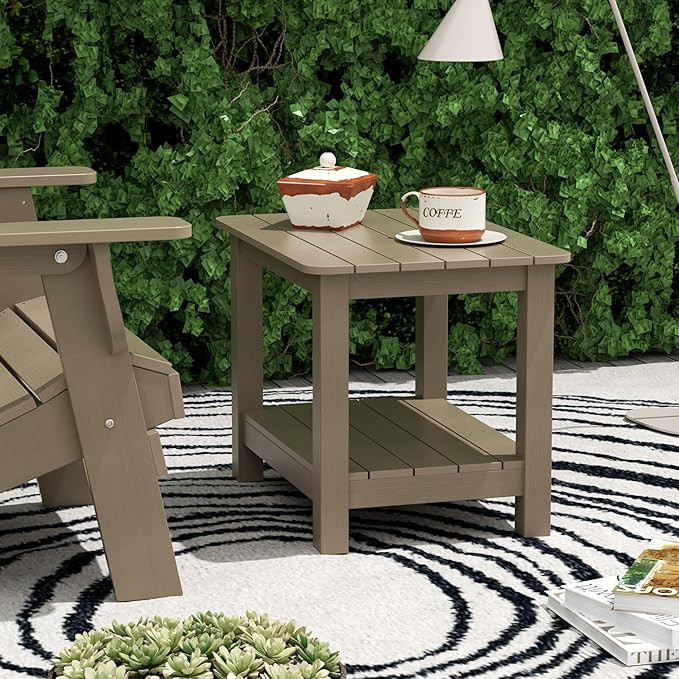WestinTrends Tuscany Outdoor Side Table, All Weather HIPS 2 Tier Adirondack Small Patio Table wit... | Amazon (US)