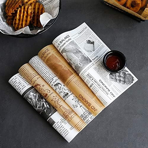 YBB 100 hojas de papel de cera de delicatessen para alimentos, forros de cestas, hojas de papel d... | Amazon (US)