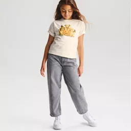 Girls' Short Sleeve Halloween 'Puppy Pumpkins' Oversized Graphic T-Shirt - Cat & Jack\u2122 Cream... | Target