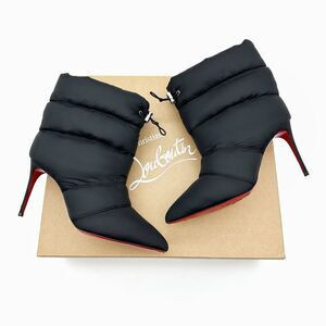 CHRISTIAN LOUBOUTIN Astro Pointue Black Puffer Ankle Boot Size 40 Nylon Stiletto | Poshmark