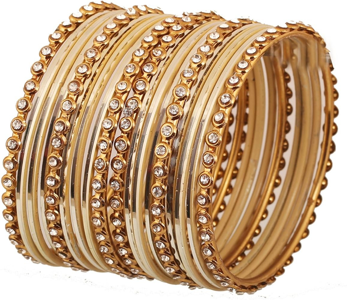 Touchstone "Colorful Collection Indian Bollywood Alloy Single Line Clear Rhinestone And Textured ... | Amazon (US)