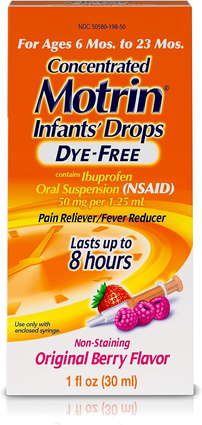 Infants' Motrin Concentrated Liquid Medicine Drops with Ibuprofen, Berry, 1 fl. oz | Amazon (US)