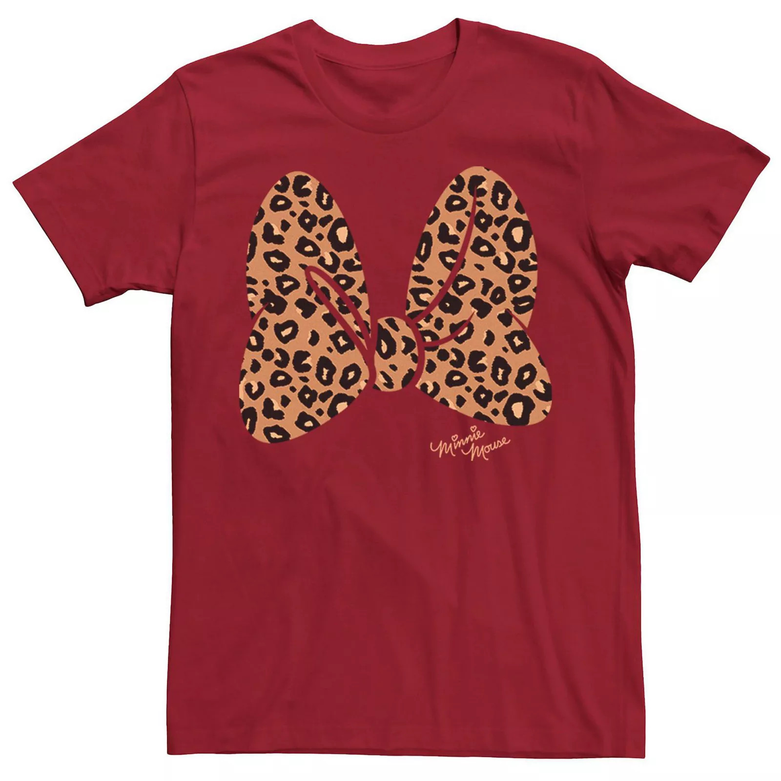 Men's Disney Minnie Mouse Leopard Print Bow Tee, Size: XL, Red | Kohl's