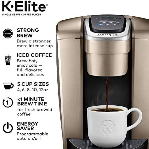 Keurig K-Elite Coffee Maker, Single Serve K-Cup Pod Coffee Brewer, With Iced Coffee Capability, B... | Amazon (US)