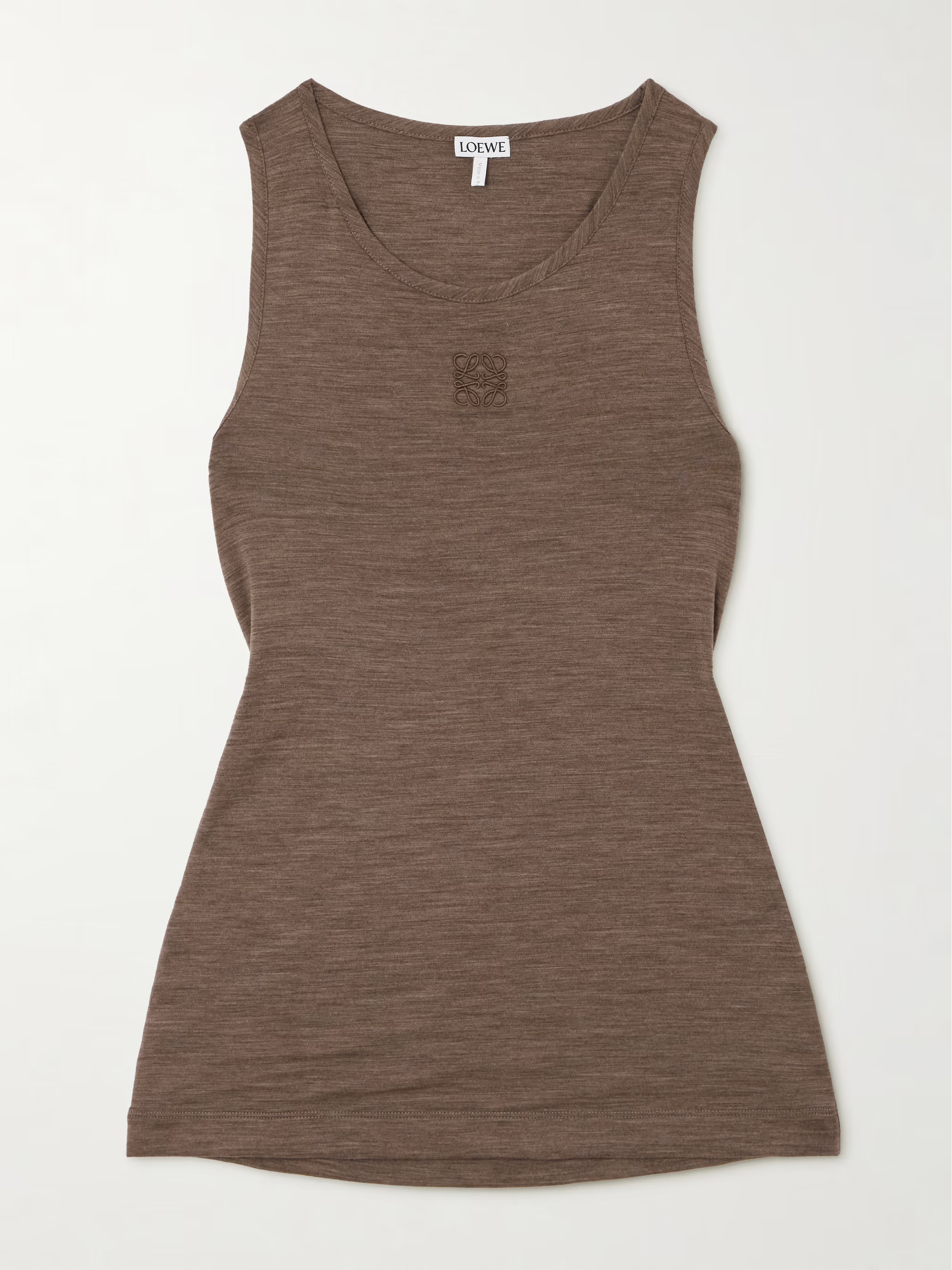Embroidered wool-blend jersey tank | NET-A-PORTER (US)