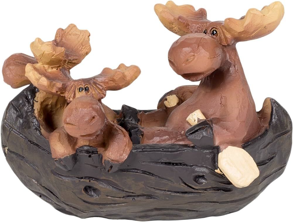 Slifka Sales Co. Moose Family in Canoe Resin Decorative Tabletop Figurine | Amazon (US)