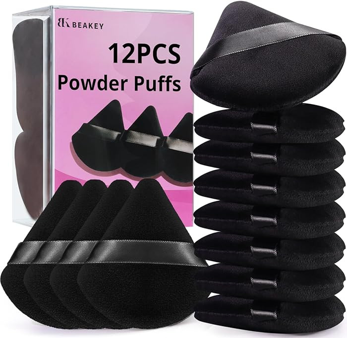 BEAKEY 12pcs Powder Puffs for Face Powder Triangle Powder Puff for Loose and Cosmetic Foundation,... | Amazon (US)