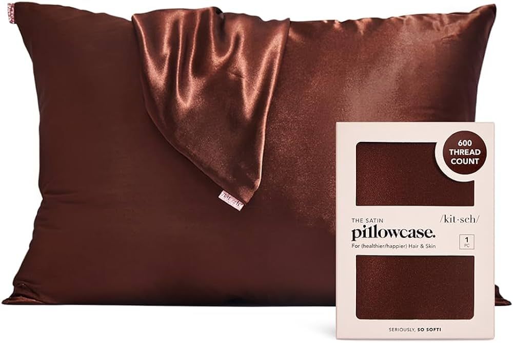 Kitsch Satin Pillowcase for Hair and Skin Queen, Softer Than Mulberry Silk Pillow Cases Standard ... | Amazon (US)