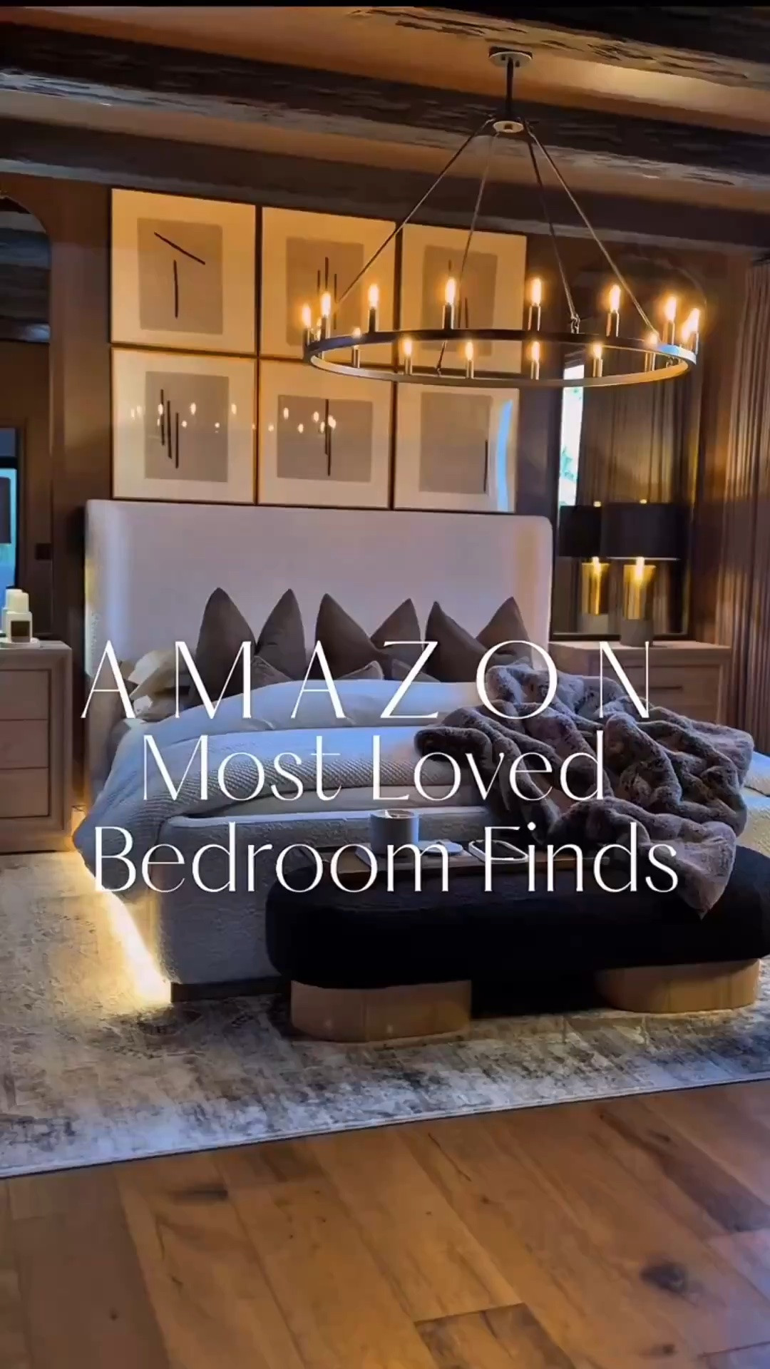 Here are my most loved Amazon bedroom finds chosen by you! 😍

Faux Fur Throw
Chandelier
Olive Tree and Planter 
Boucle bench
Neutral Rug
Accent chairs
Boucle pillow covers and inserts
Comforter and Shams
Lamp and Decor Bowl
Table top fire pit
Chocolate curtains 
Bronze Picture Frames 

#interiordecor #interiordesign #bedroominspo #restorationhardware #rh #rhinspo #modernbedroom #moodybedroom #moodydecor #aestheticdecor #chocolateaccents

#LTKHome #LTKdayinmylife