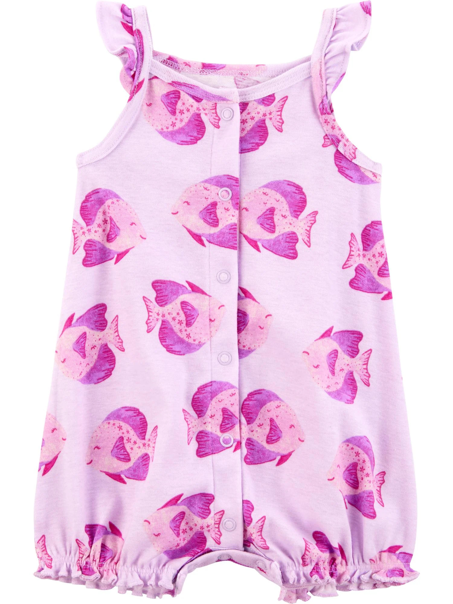 Carter's Child of Mine Baby Girl Romper, One-Piece, Sizes 0-3/24 Months - Walmart.com | Walmart (US)