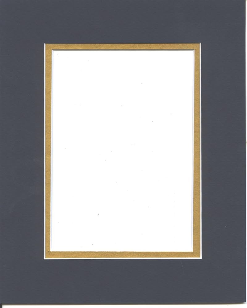 16x20 Navy Blue & Gold Double Picture Mat, Bevel Cut for 11x14 Picture or Photo | Amazon (US)
