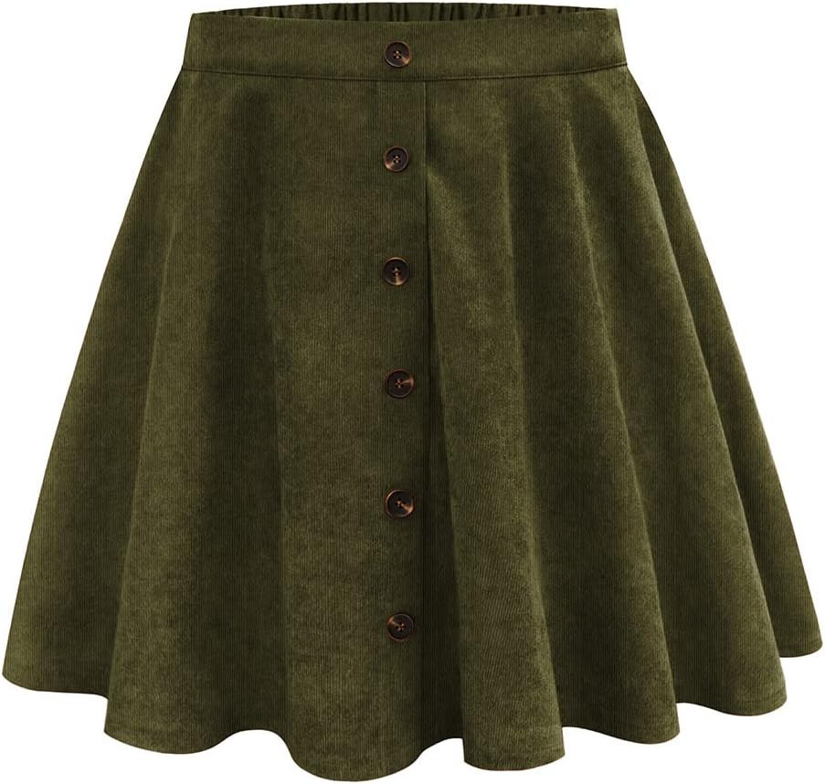 RITERA Women's Plus Size Skater Skirt, Pleated Elastic Waist Mini Style | Amazon (US)