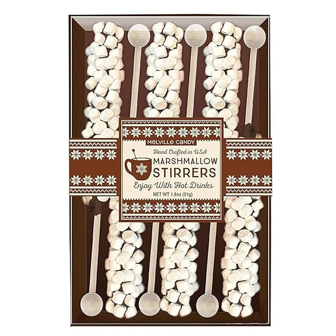 Melville Candy, Mini Marshmallow Dipped Chocolate Stirrers Gift Set, Count of 6 | Amazon (US)