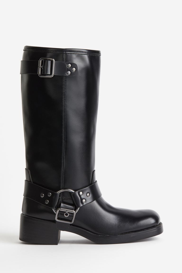 Biker boots - Black - Ladies | H&M GB | H&M (UK, MY, IN, SG, PH, TW, HK)
