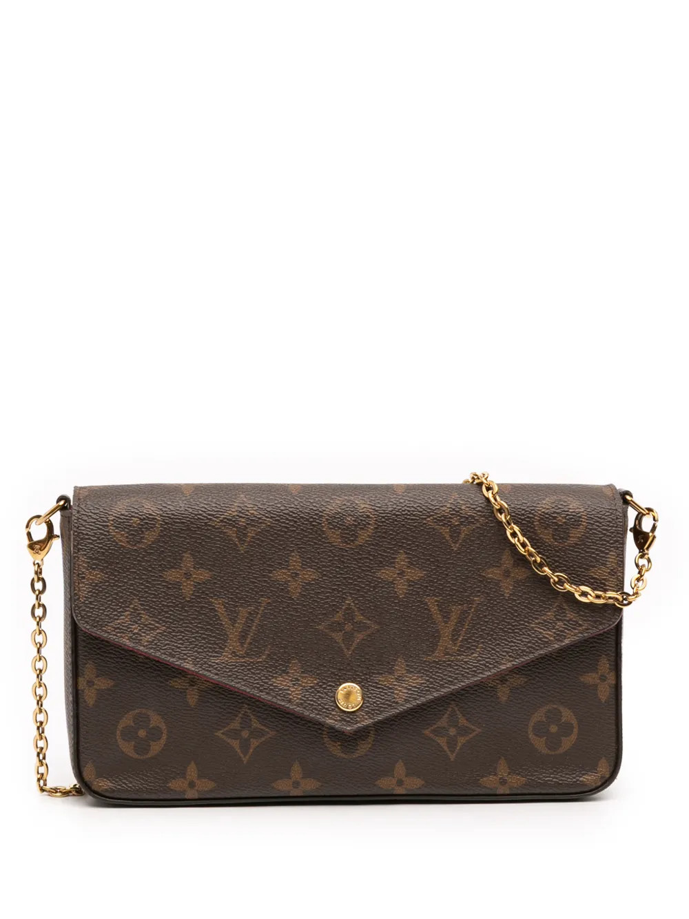 Louis Vuitton Pre-Owned 2020 Monogram Pochette Felicie crossbody bag - Brown | Farfetch Global