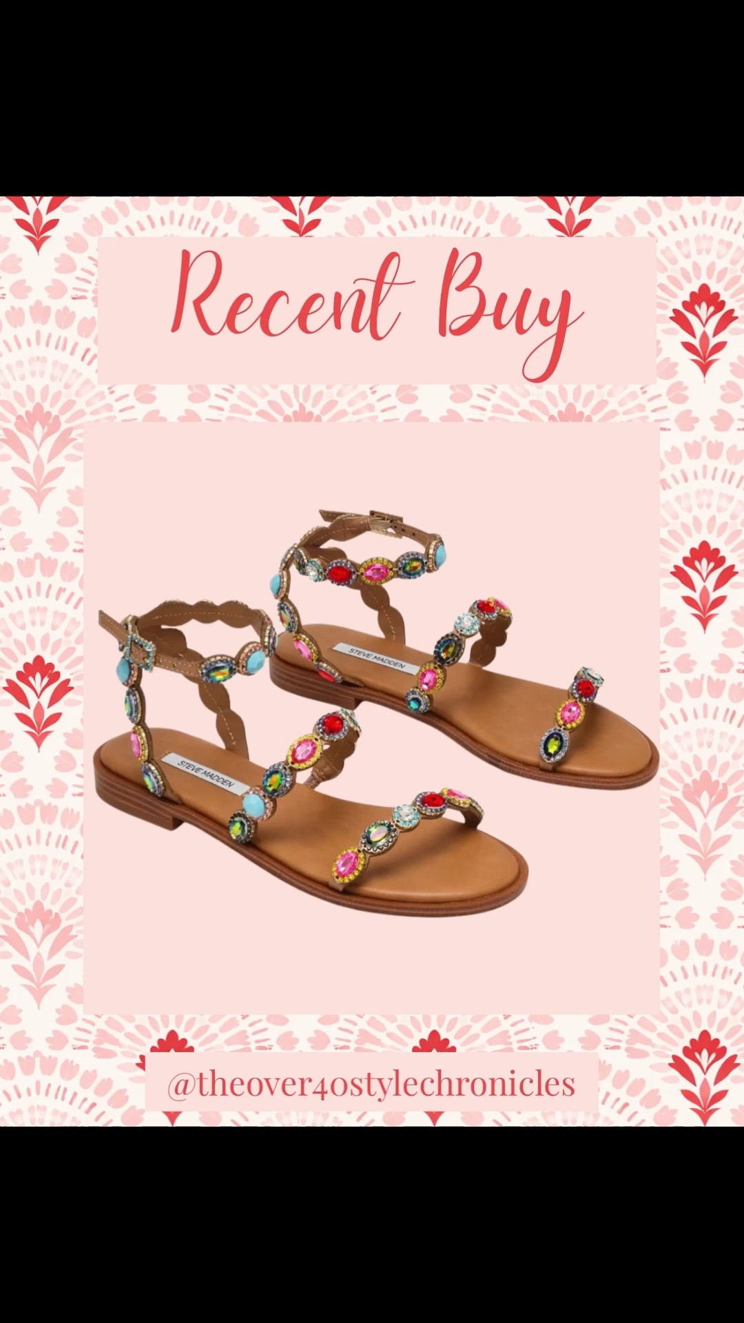 If summer had a statement sandal… this would be it. The prettiest jeweled detail, a neutral base that goes with everything, and just enough personality to make a simple outfit feel styled. Think white dresses, linen sets, or your go to denim—these instantly elevate all of it.

jeweled sandals, embellished sandals, Steve Madden sandals, summer sandals, flat sandals, statement shoes, colorful sandals, resort wear, vacation outfits, beach vacation style, summer outfit ideas, neutral sandals, dressy flat sandals, chic summer style, over 40 style, classic with a twist, elevated basics, casual chic outfits

#LTKSeasonal #LTKOver40 #LTKootd