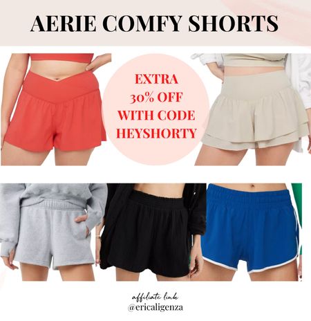 Aerie shorts on sale + extra 30% off with code HEYSHORTY 

comfy shorts // athletic shorts // athleisure shorts // pull on shorts // sweatpant shorts 

#LTKstyletip #LTKsalealert #LTKSeasonal