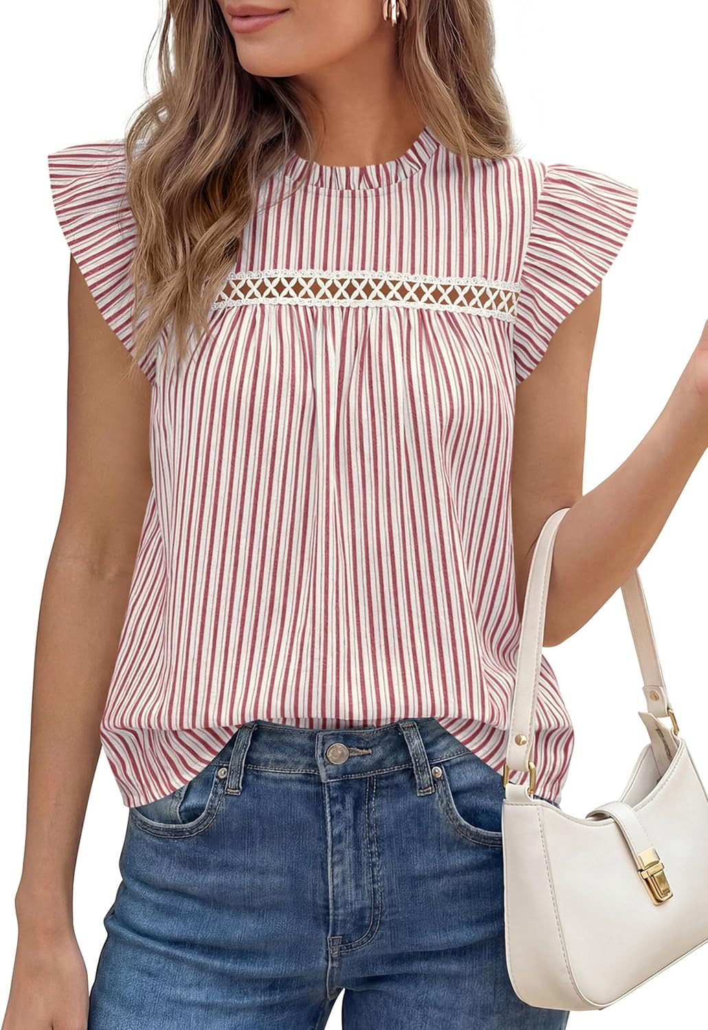 PRETTYGARDEN Striped Shirt Women Summer Dressy Business Casual Work Tops | Amazon (US)