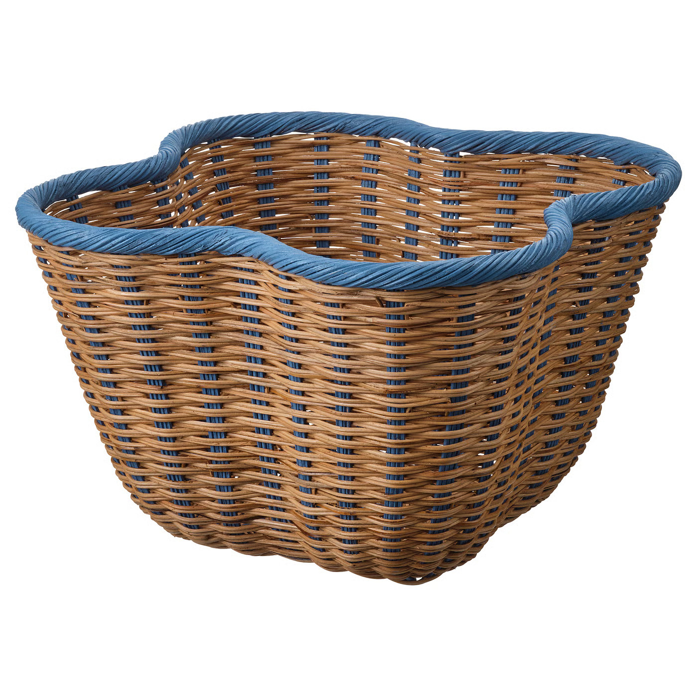 OMMJÄNGE Basket, beige/blue, 15 ¾x15 ¾x10 ¼ " | IKEA US
