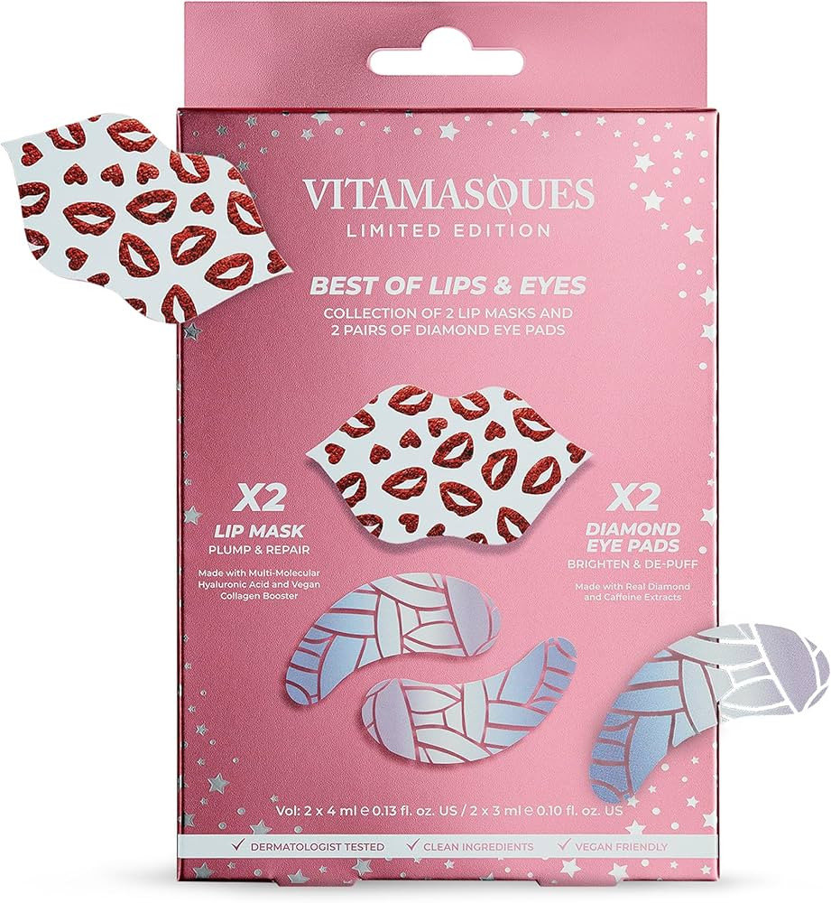 Vitamasques Under Eye Patches & Lip Mask Sheets, Best of Eyes & Lips Set - Eye Patches for Puffy ... | Amazon (US)