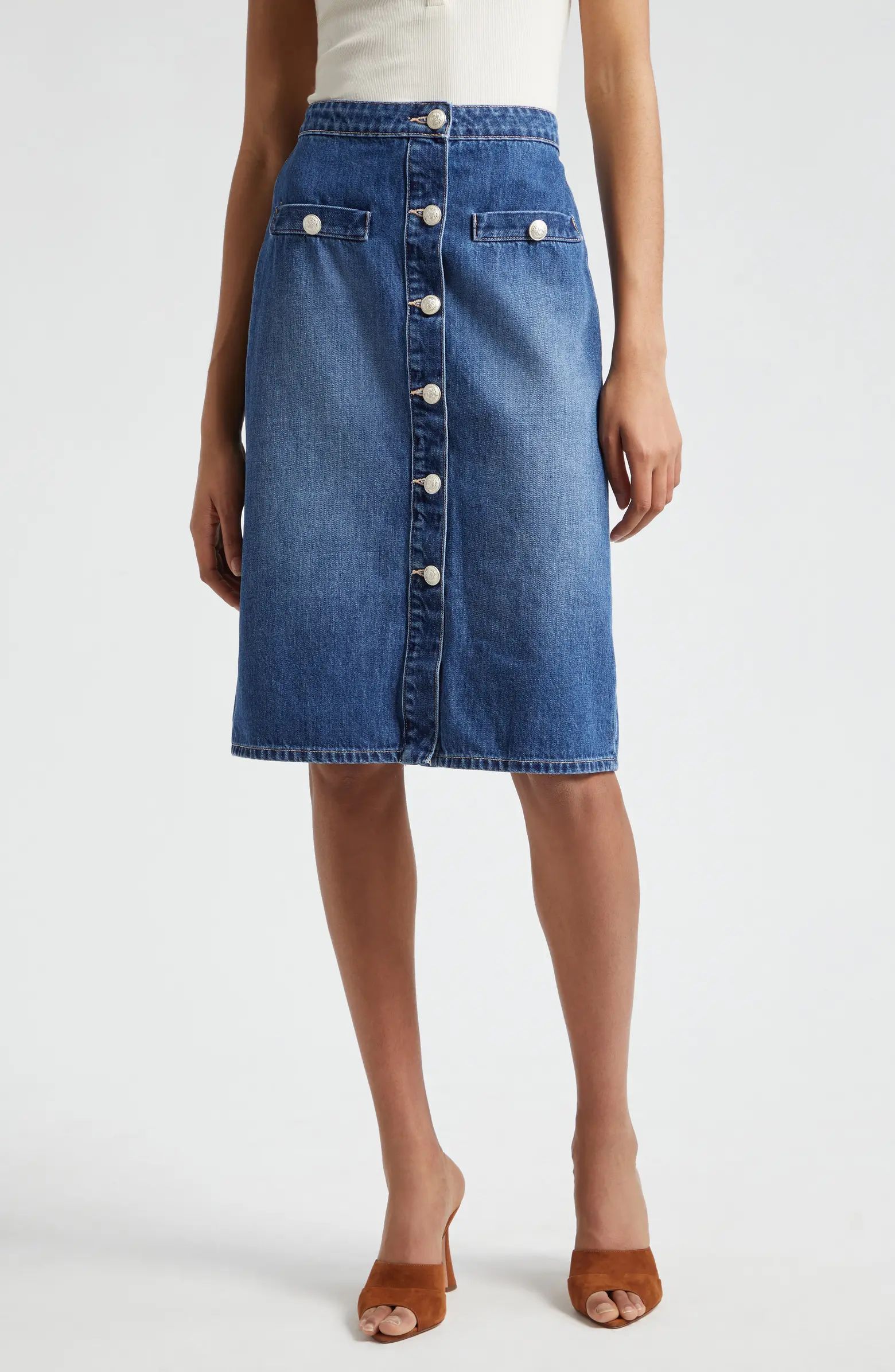 Landry Button Front Denim Skirt | Nordstrom