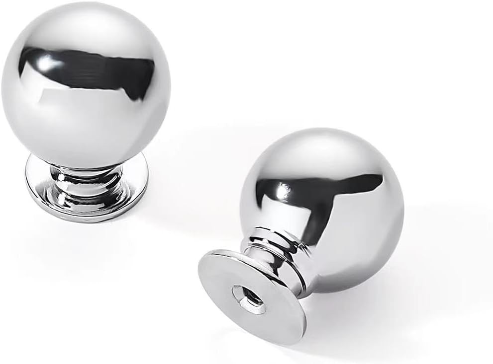 10 Pack 1 Inch Vintage Ball Polished Chrome Cabinet Knobs Kitchen Cabinet Hardware Drawer Knobs P... | Amazon (US)