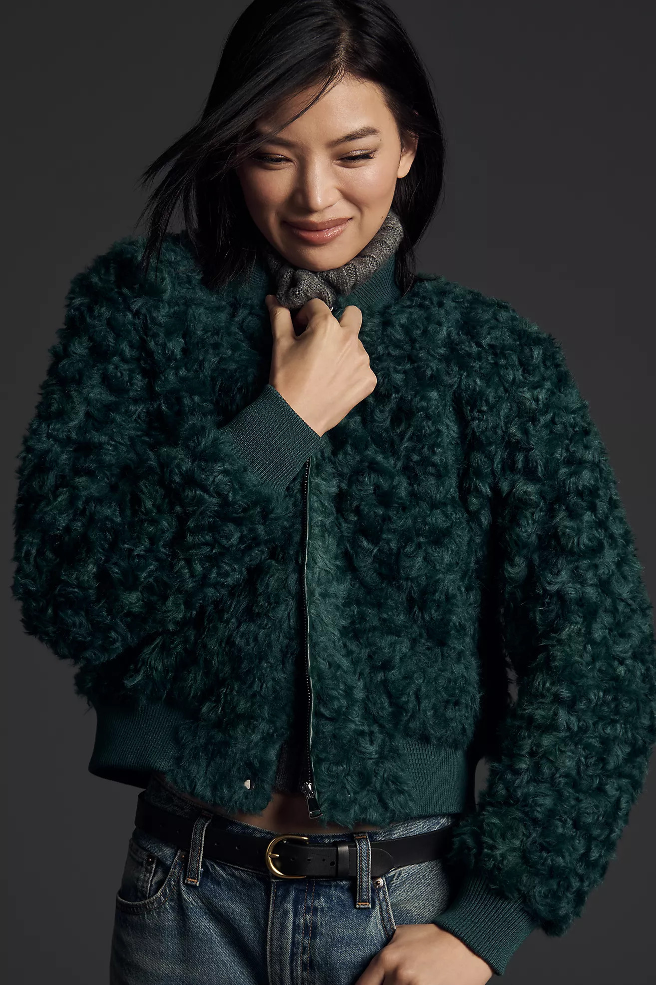 By Anthropologie Curly Faux-Fur Jacket | Anthropologie (US)