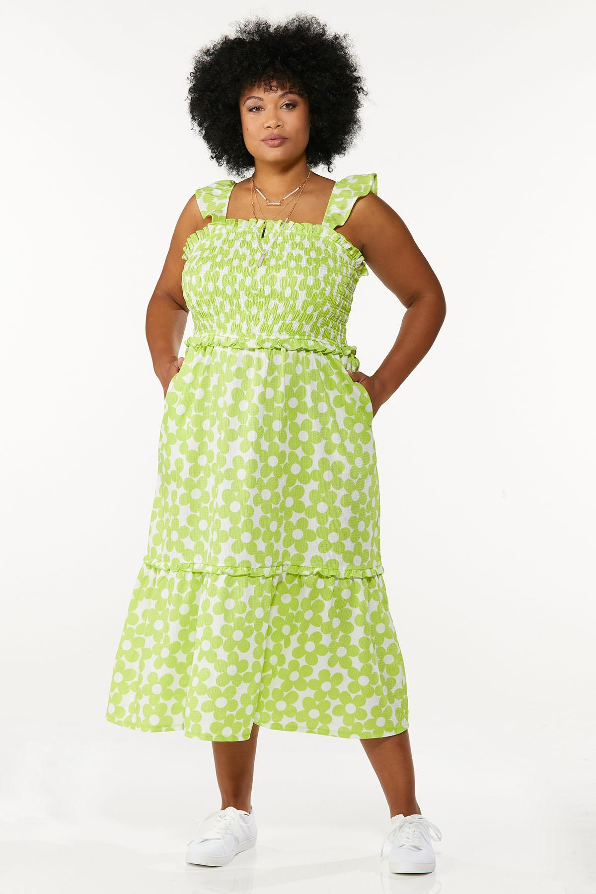 Plus Size Lime Daisy Dress | Cato Fashions