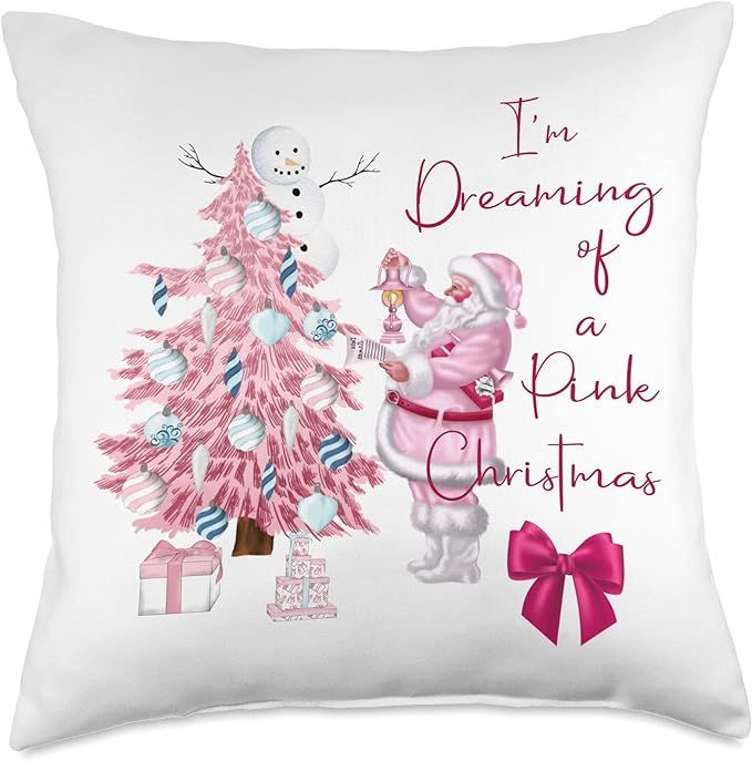 Me 2 a Tee Creations Christmas Collection I'm Dreaming of a Pink Christmas Santa Graphic Design T... | Amazon (US)