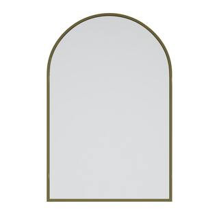 Glass Warehouse 20 in. W x 30 in. H Framed Arched Bathroom Vanity Mirror in Satin Brass SF-ARC-20... | The Home Depot