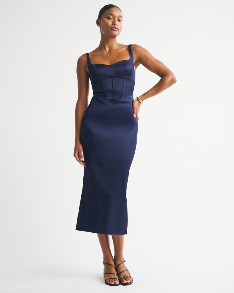 Women's Corset Midi Dress | Women's Dresses & Jumpsuits | Abercrombie.com | Abercrombie & Fitch (US)
