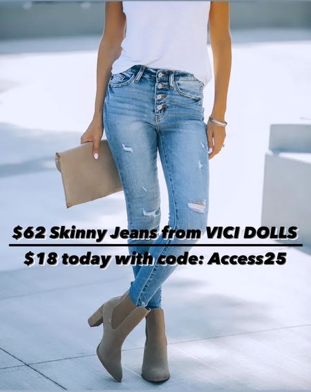 VICI DOLLS SALE!!

These $62 Skinnies are fully stocked and on sale for only $18 today with code: ACCESS25

#Vici #VICIDOLLS #Save #SkinnyJeans #Jeans #Sale 

#LTKsalealert #LTKstyletip #LTKunder50