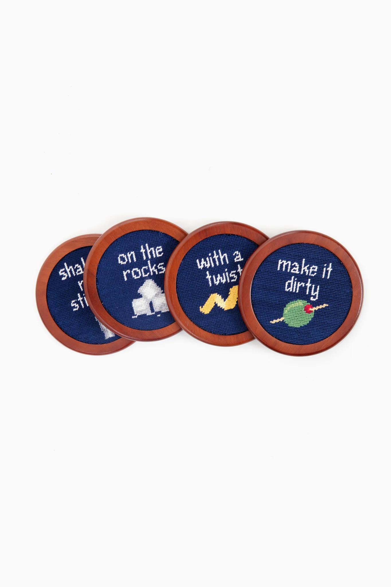 Cocktail Orders Needlepoint Coaster Set | Tuckernuck (US)