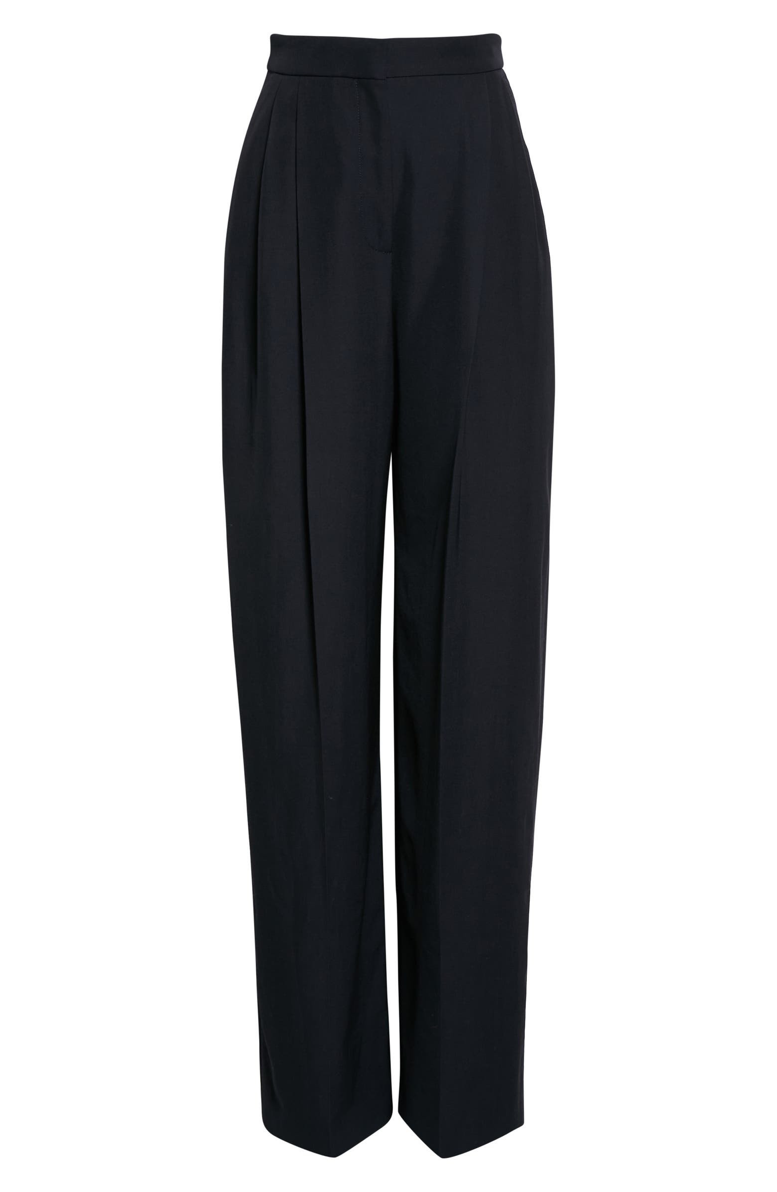 Wide Leg Wool & Cotton Pants | Nordstrom