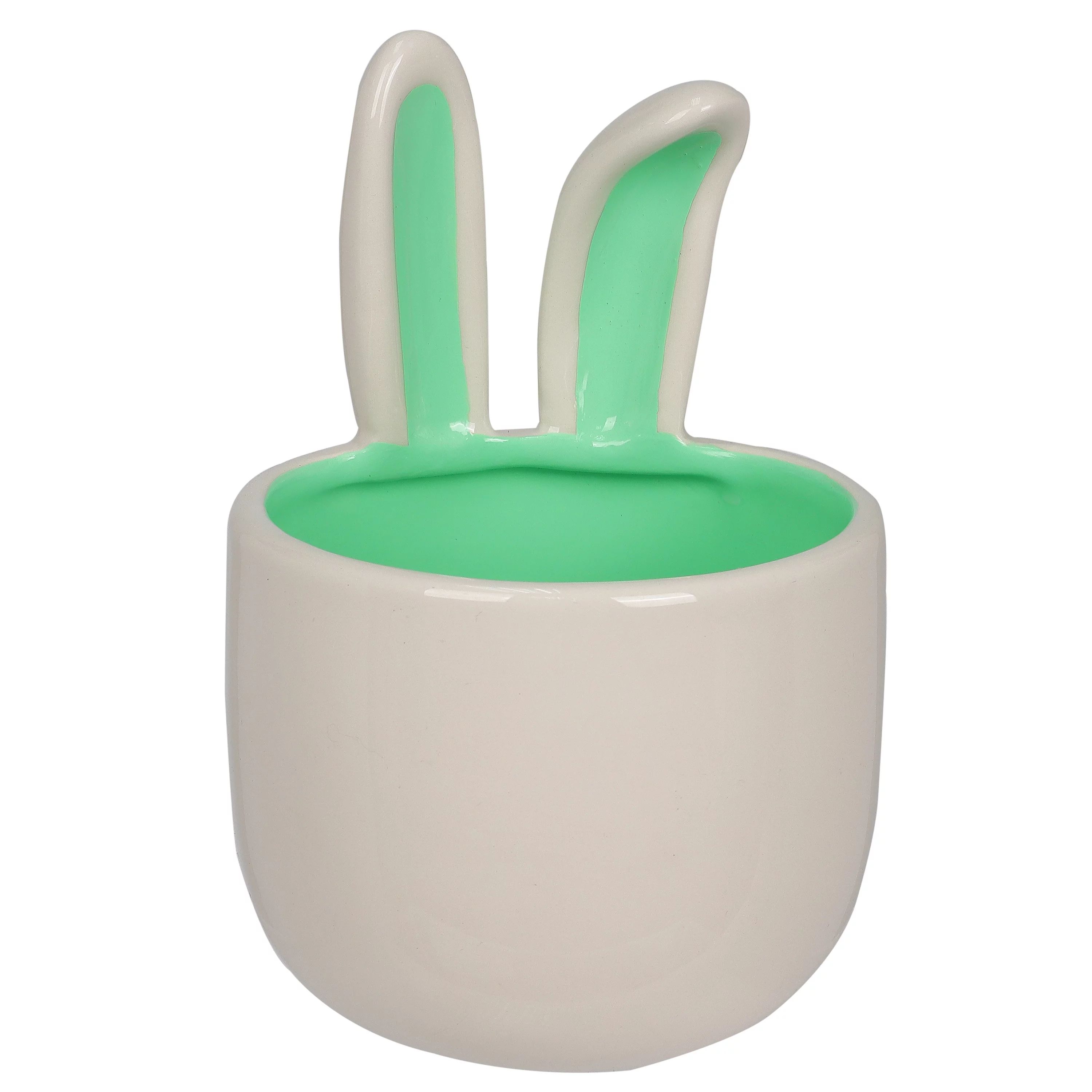 Way To Celebrate Easter Bunny Ears Ceramic Jar, Green | Walmart (US)