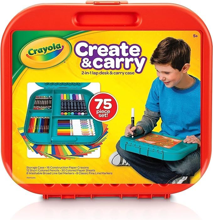Crayola Create 'N Carry Art Set, 75 Pieces, Art Gift for Kids, Ages 5 & Up | Amazon (US)