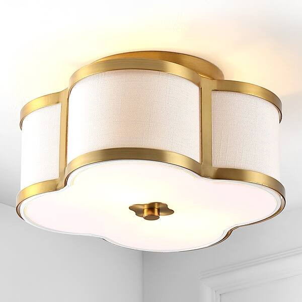 Frank Scalloped Shade Metal Classic Glam LED Flush Mount, by JONATHAN Y - 4-Bulbs - Brass Glod | Bed Bath & Beyond