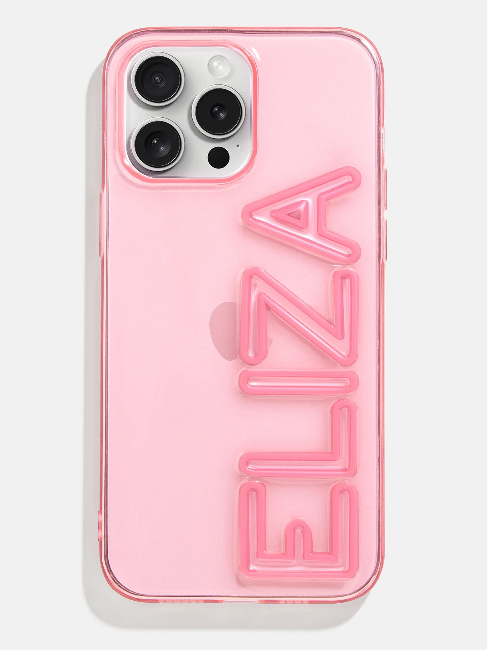 Fine Line Custom iPhone Case - Transparent Pink/Pink | BaubleBar