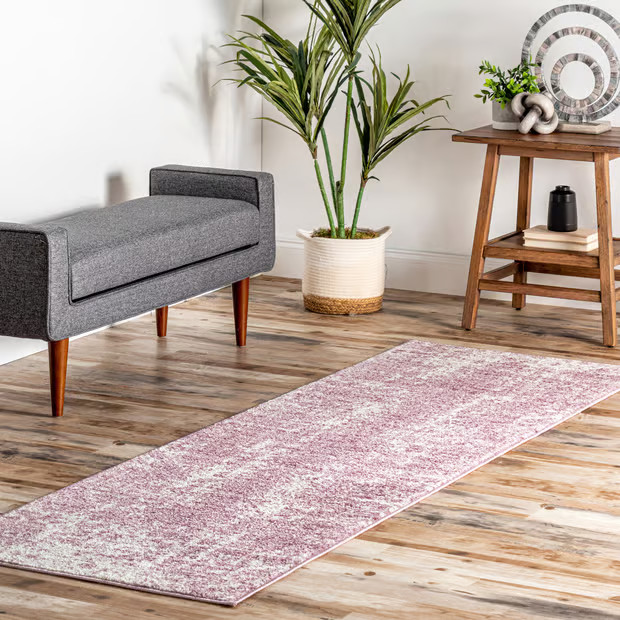 Pink Ruby Distressed Mist Area Rug | Rugs USA