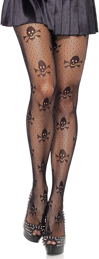 Leg Avenue womens Skull Fishnet Tights | Amazon (US)