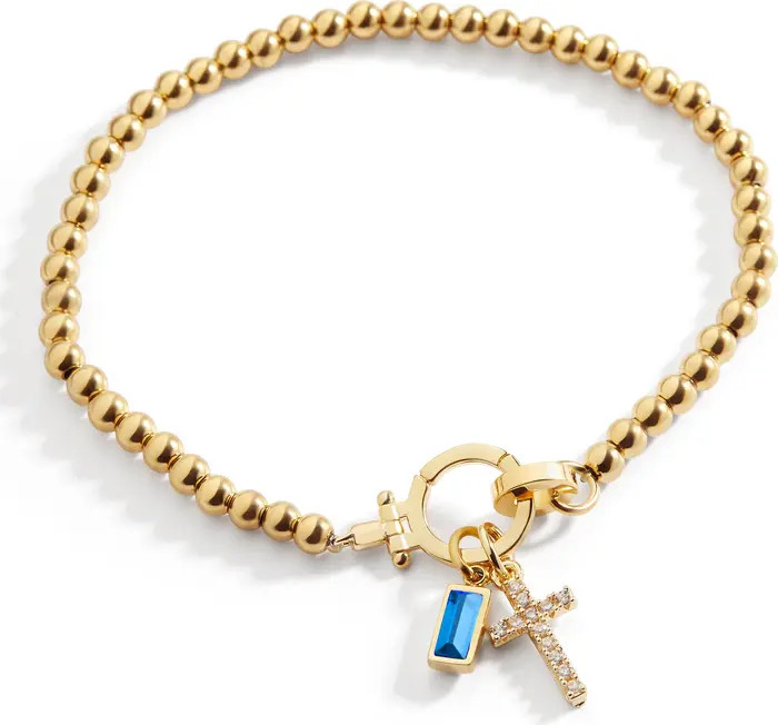 Mint & Lily Cross Charm Birthstone Bracelet | Nordstrom | Nordstrom