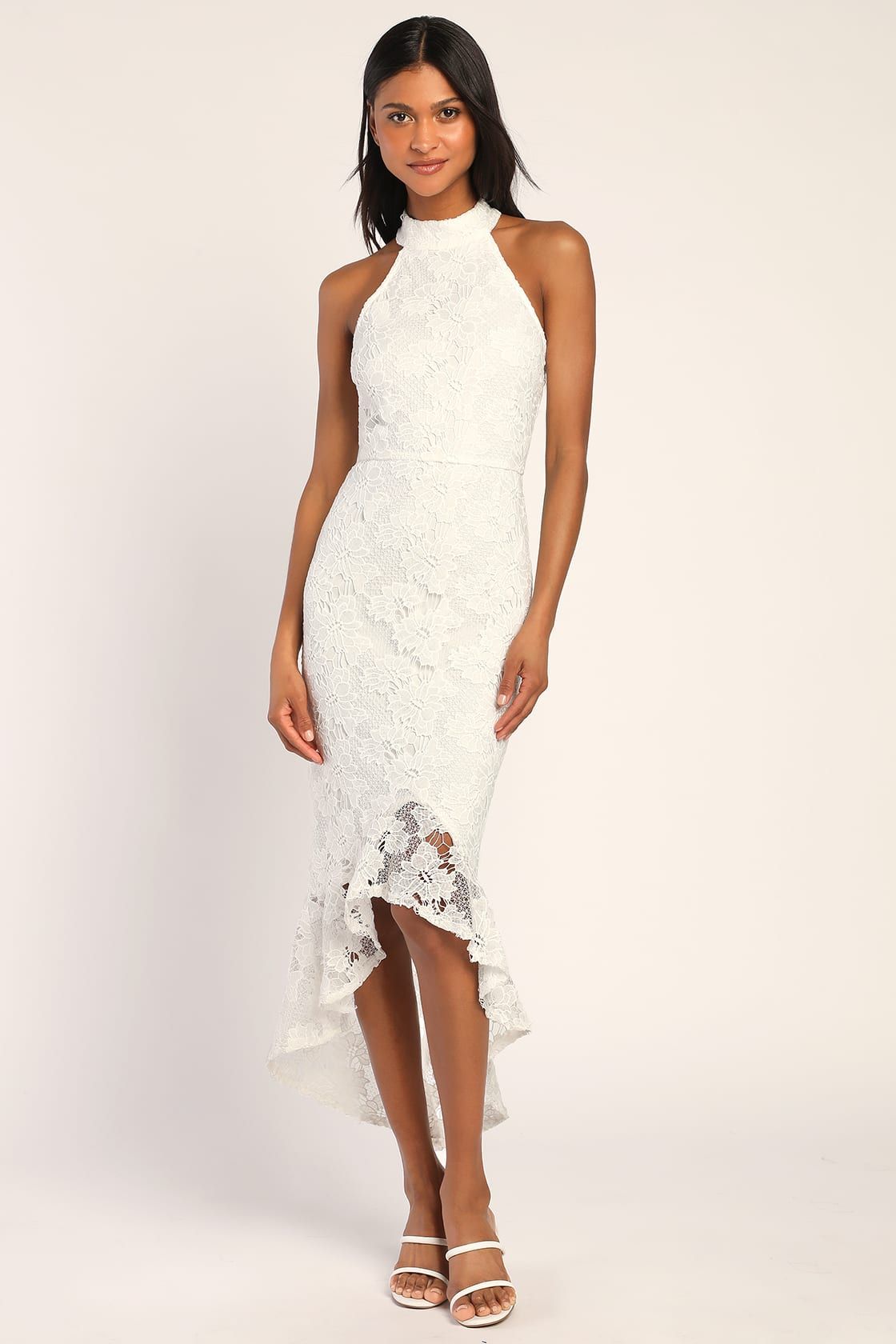 All the Charm White Lace Sleeveless High-Low Dress | Lulus (US)