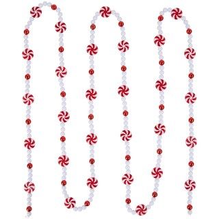 Northlight 9' Red and White Peppermint Candy Beaded Christmas Garland, Unlit | Michaels | Michaels Stores