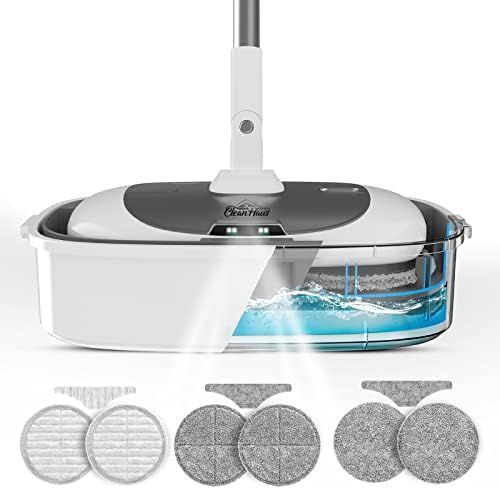 Cordless Electric Mop with Cleaning Station - Electric Spin Mop with LED Headlight and Water Sprayer | Amazon (US)