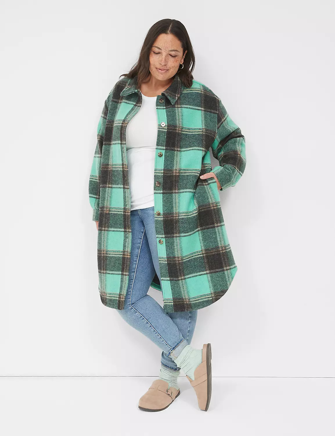 Plaid Shacket With Patch Pocket | LaneBryant | Lane Bryant (US)
