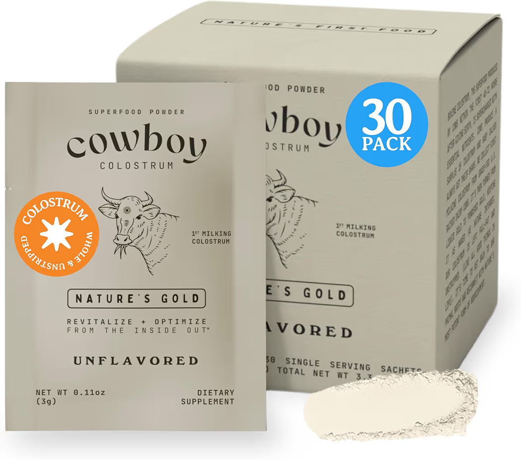 COWBOY COLOSTRUM Powder Travel Packs - Bovine Colostrum Powder - First Day Milking Whole Colostru... | Amazon (US)