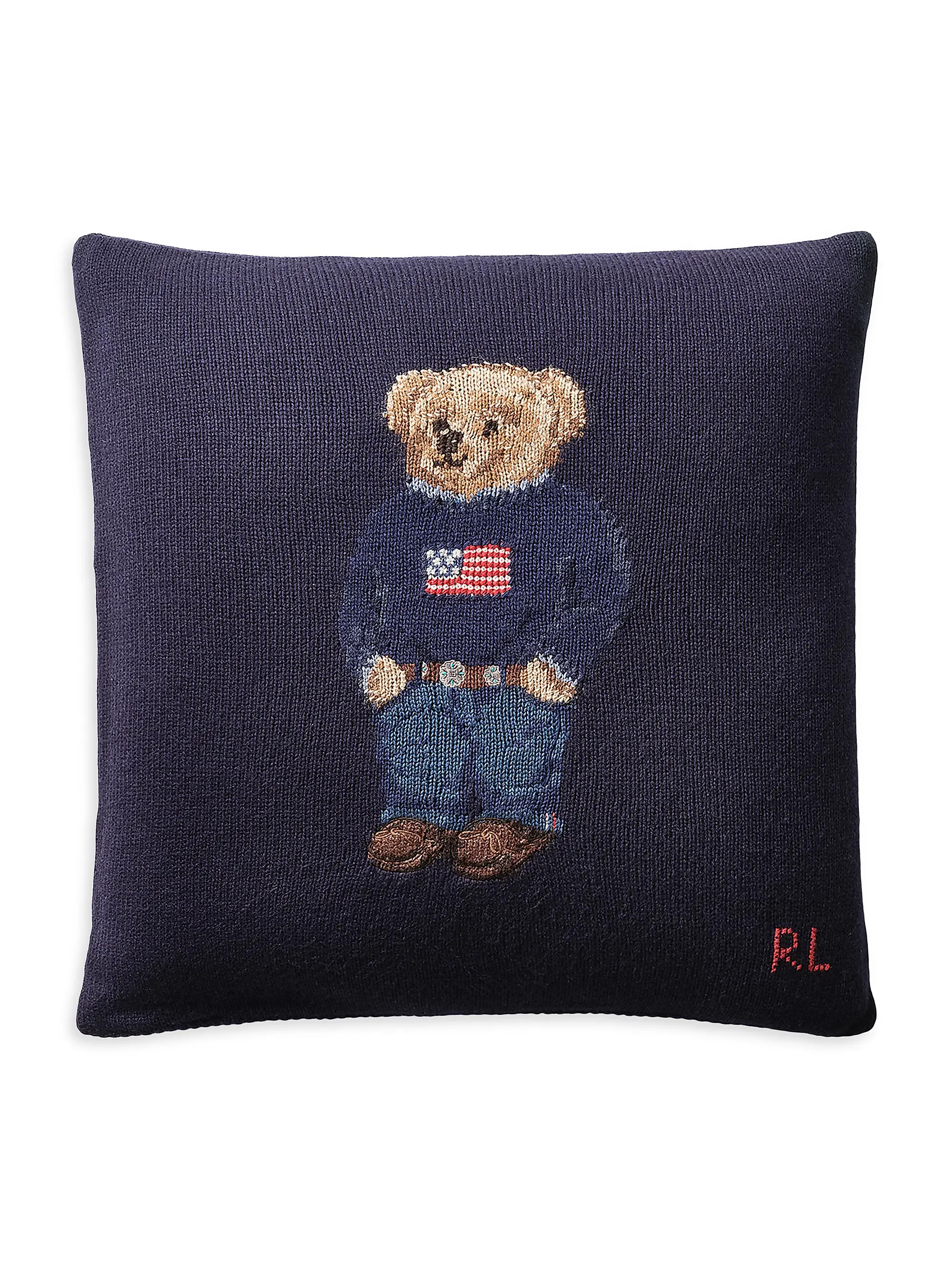 Ralph Lauren RL Bear Knit Throw Pillow | Saks Fifth Avenue | Saks Fifth Avenue