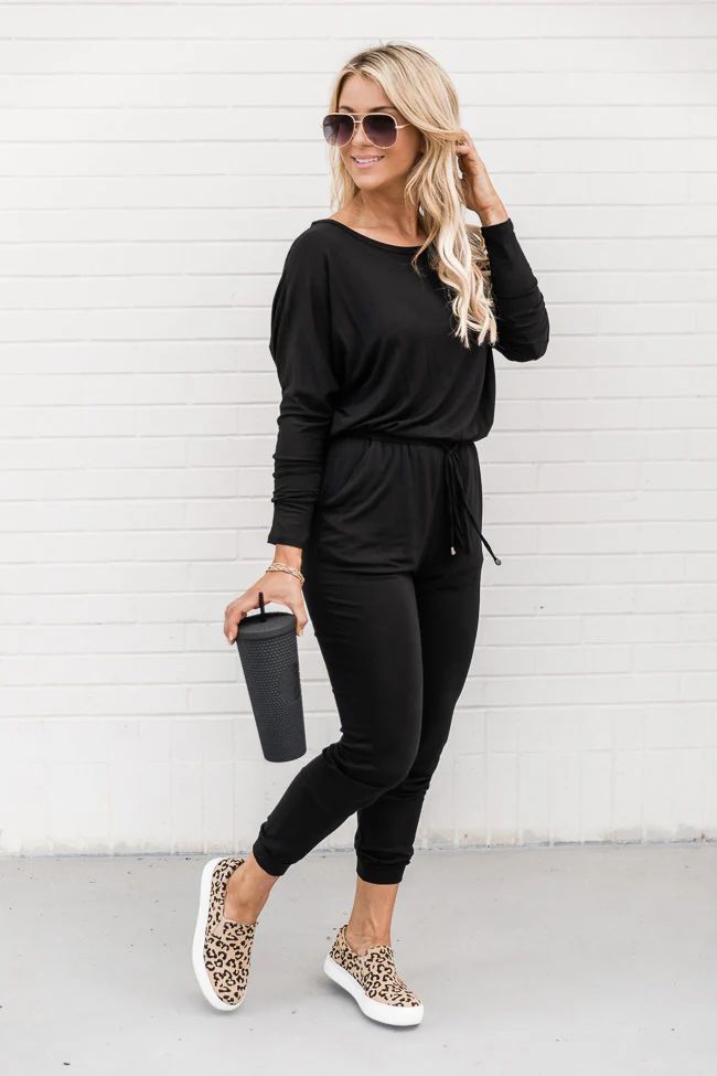 Love Is All Around You Black Jumpsuit | The Pink Lily Boutique